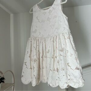Cat & Jack Cream Floral Lace Dress